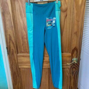 Disney “The Happiest Race on Earth” Women’s Leggings, Blue/Teal, Size S